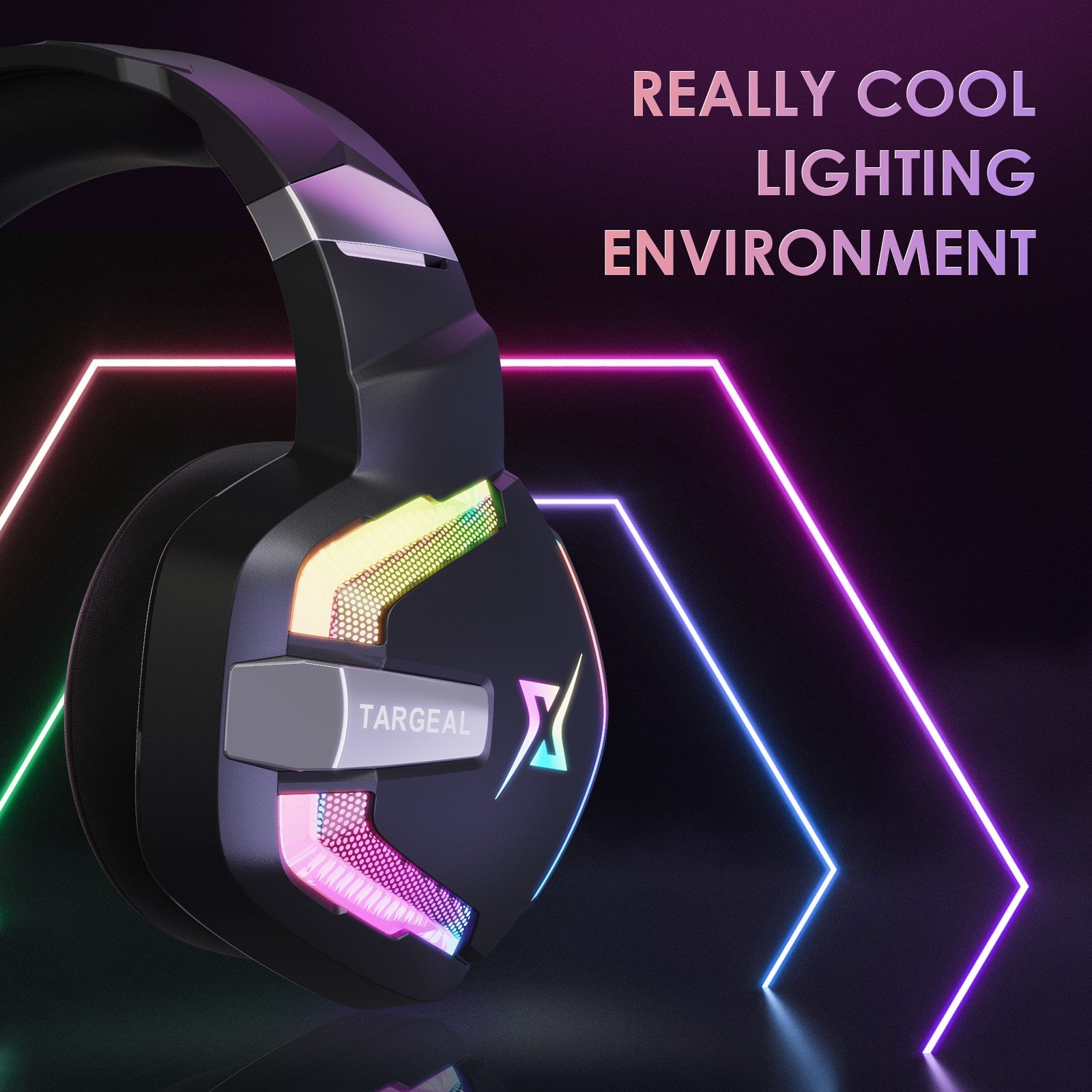 TARGEAL 7.1 Surround Sound USB Wired Headphones PC Gaming Headset with RGB Light for PS4 Smartphone Laptop TARGEAL 7.1 Surround Sound USB Wired Headphones PC Gaming Headset with RGB Light for PS4 Smartphone Laptop